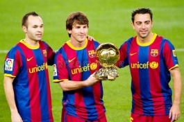 Iniesta, Messi i Xavi