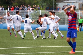 Slavlje nogometaša Rijeke nakon pobjedničkog pogotka Marija Kurilića 