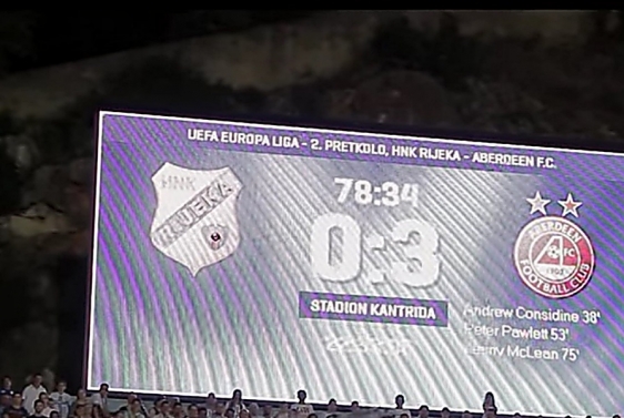 BEZ KOMENTARA Pogledajte atmosferu na stadionu Kantrida nakon poraza od Aberdeena