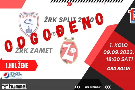 Rukometašice Zameta odgodile utakmicu 1. kola zbog tragične pogibije rukometašice ŽARK Splita
