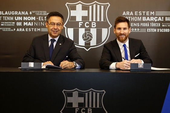 Josep Maria Bartomeu i Leo Messi