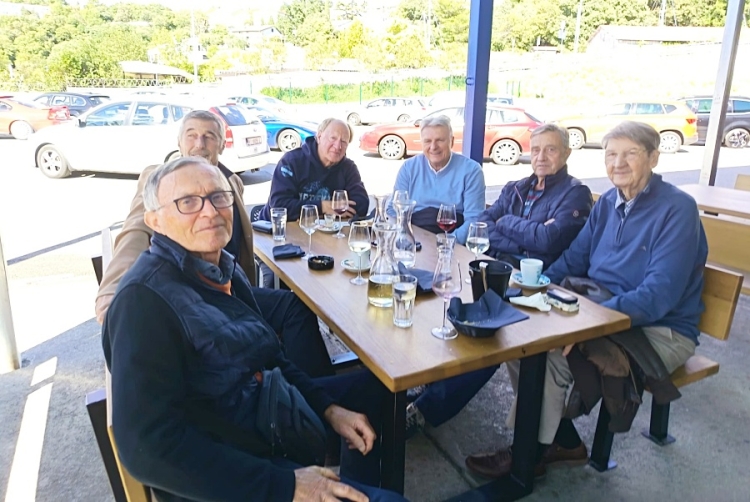 Drago Čohar, Zvjezdan Radin, Srećko Juričić, Miroslav Uljan, Ivan Kocijančić i Ljubo Španjol u Fišeraju