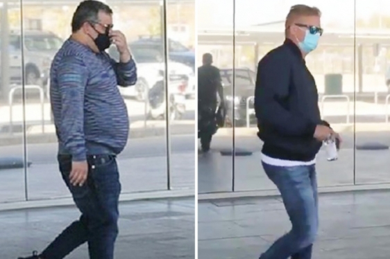 Mino Raiola i Alf-Inge Haaland snimljeni na madridskom aerodromu