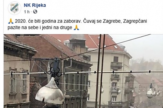 ČUVAJ SE, ZAGREBE! HNK Rijeka priključio se brojnim porukama podrške građanima Zagreba