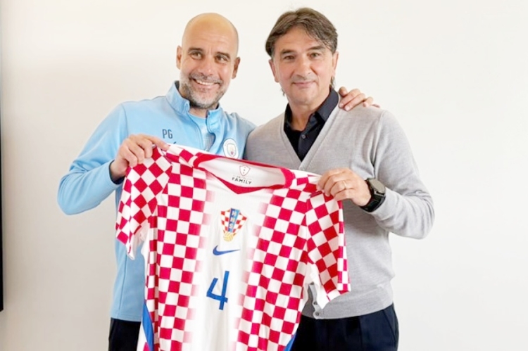 Zlatko Dalić posjetio Pepa Guardiolu,  menadžer Manchester Cityja  nakon pobjede protiv Arsenala razgovarao s hrvatskim izbornikom