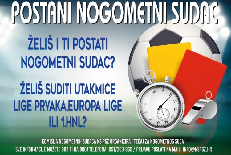 Postani sudac, županijska Komisija nogometnih sudaca objavila natječaj