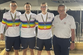 Vjekoslav Matetić sa svjetskim prvacima iz Portorika Adrijanom Šipekom, Filipom Klarićem i Lovrom Šipekom 