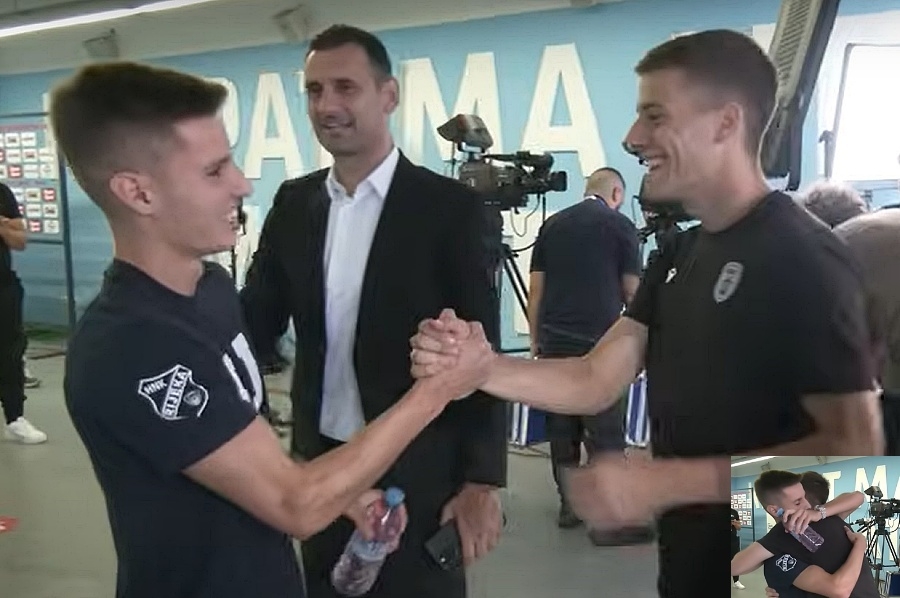 Tiago Dantas srdačno se prije utakmice pozdravio s bivšim suigračem iz PAOK-a